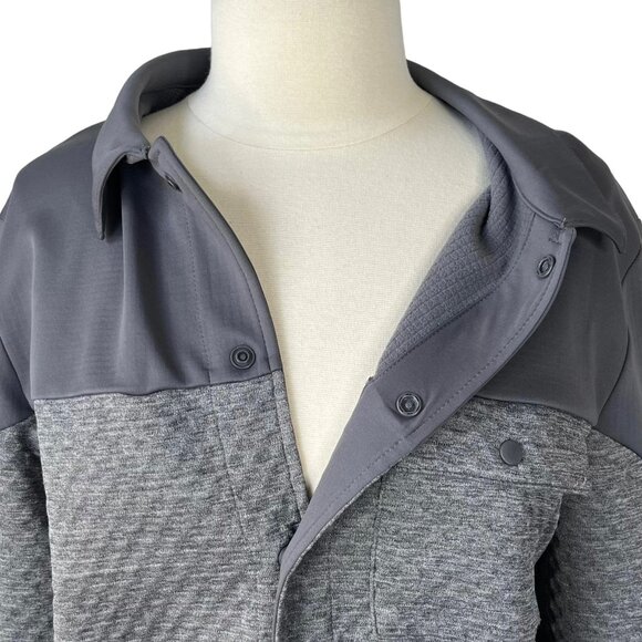 All In Motion Jacquard Shirt Jacket Mens Medium Gray New Snap Front - Picture 6 of 11